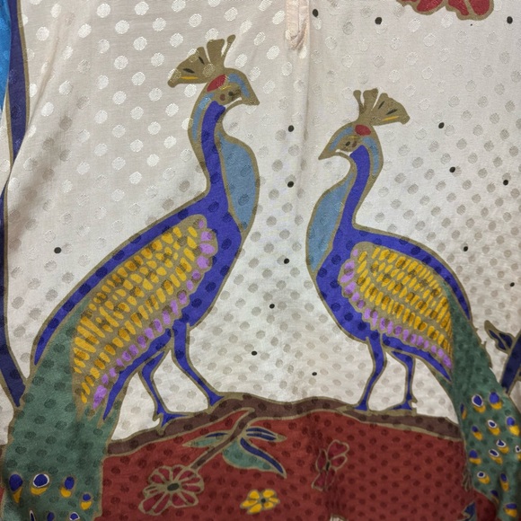 Carolina K Colorful Peacock Print Tunic Dress Art to Wear Art deco - Picture 11 of 16
